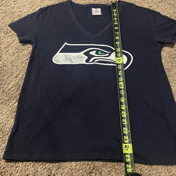 NFL Pink By Victoria's Secret Seattle Seahawks Burnout T-Shirt W/Crystals- Small - Picture 5 of 7